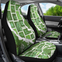 Hawaii Japanese Culture Sage Green Car Seat Cover Spring Cranes Aloha Pattern LT01 - Polynesian Pride