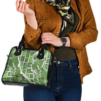 Hawaii Japanese Culture Sage Green Shoulder Handbag Spring Cranes Aloha Pattern