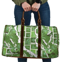 Hawaii Japanese Culture Sage Green Travel Bag Spring Cranes Aloha Pattern