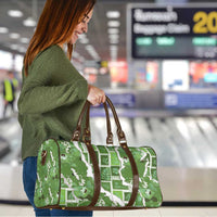 Hawaii Japanese Culture Sage Green Travel Bag Spring Cranes Aloha Pattern