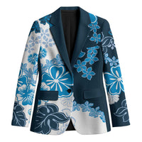 Blue Hibiscus Plumeria Floral Blazer - Polynesian Pride
