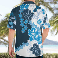Blue Hibiscus Plumeria Floral Hawaiian Shirt LT01 - Polynesian Pride