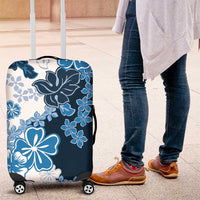 Blue Hibiscus Plumeria Floral Luggage Cover - Polynesian Pride