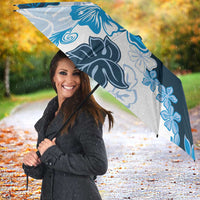 Blue Hibiscus Plumeria Floral Umbrella - Polynesian Pride