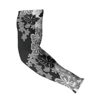 Gray Scale Hibiscus Plumeria Floral Arm Sleeves - Polynesian Pride