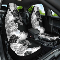 Gray Scale Hibiscus Plumeria Floral Car Seat Cover - Polynesian Pride
