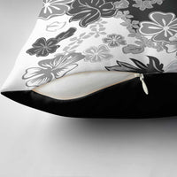 Gray Scale Hibiscus Plumeria Floral Pillow Cover LT01 - Polynesian Pride