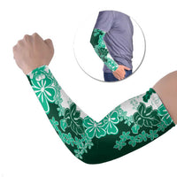 Green Hibiscus Plumeria Floral Arm Sleeves - Polynesian Pride