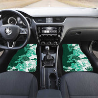 Green Hibiscus Plumeria Floral Car Mats - Polynesian Pride