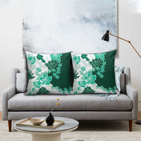 Green Hibiscus Plumeria Floral Pillow Cover LT01 - Polynesian Pride