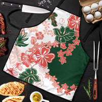 Green Orange Hibiscus Plumeria Floral Apron LT01 Orange - Polynesian Pride