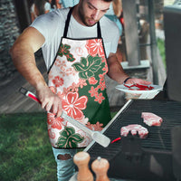 Green Orange Hibiscus Plumeria Floral Apron LT01 - Polynesian Pride