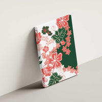 Green Orange Hibiscus Plumeria Floral Canvas Wall Art - Polynesian Pride