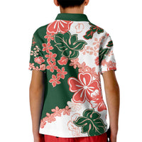 Green Orange Hibiscus Plumeria Floral Kid Polo Shirt LT01 - Polynesian Pride