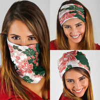 Green Orange Hibiscus Plumeria Floral Neck Gaiter LT01