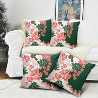 Green Orange Hibiscus Plumeria Floral Pillow Cover LT01 - Polynesian Pride