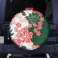 Green Orange Hibiscus Plumeria Floral Spare Tire Cover - Polynesian Pride