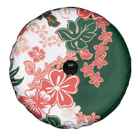Green Orange Hibiscus Plumeria Floral Spare Tire Cover - Polynesian Pride