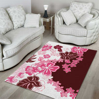 Pink Hibiscus Plumeria Floral Area Rug - Polynesian Pride
