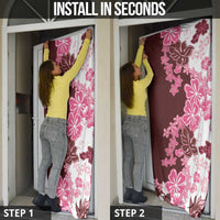 Pink Hibiscus Plumeria Floral Door Cover - Polynesian Pride