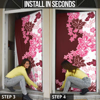 Pink Hibiscus Plumeria Floral Door Cover - Polynesian Pride