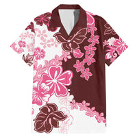 Pink Hibiscus Plumeria Floral Family Matching Mermaid Dress and Hawaiian Shirt - Polynesian Pride