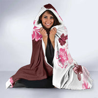 Pink Hibiscus Plumeria Floral Hooded Blanket LT01 - Polynesian Pride