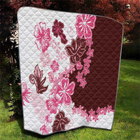 Pink Hibiscus Plumeria Floral Quilt - Polynesian Pride