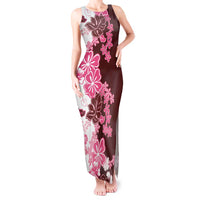 Pink Hibiscus Plumeria Floral Tank Maxi Dress - Polynesian Pride