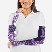 Purple Hibiscus Plumeria Floral Arm Sleeves - Polynesian Pride