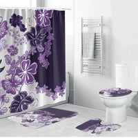 Purple Hibiscus Plumeria Floral Bathroom Set - Polynesian Pride
