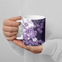 Purple Hibiscus Plumeria Floral Ceramic Mug - Polynesian Pride