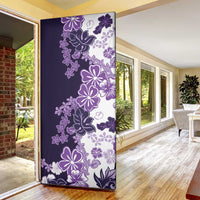 Purple Hibiscus Plumeria Floral Door Cover - Polynesian Pride
