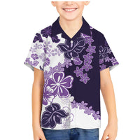 Purple Hibiscus Plumeria Floral Family Matching Mermaid Dress and Hawaiian Shirt - Polynesian Pride
