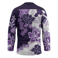 Purple Hibiscus Plumeria Floral Hockey Jersey - Polynesian Pride