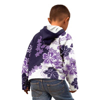 Purple Hibiscus Plumeria Floral Kid Hoodie LT01 - Polynesian Pride