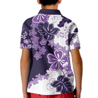 Purple Hibiscus Plumeria Floral Kid Polo Shirt LT01 - Polynesian Pride