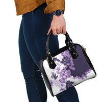Purple Hibiscus Plumeria Floral Shoulder Handbag - Polynesian Pride