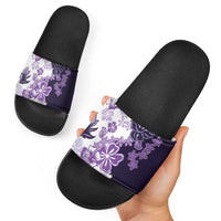 Purple Hibiscus Plumeria Floral Slide Sandals - Polynesian Pride