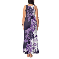 Purple Hibiscus Plumeria Floral Tank Maxi Dress - Polynesian Pride