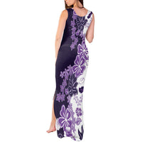 Purple Hibiscus Plumeria Floral Tank Maxi Dress - Polynesian Pride