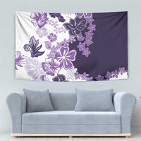 Purple Hibiscus Plumeria Floral Tapestry LT01 - Polynesian Pride