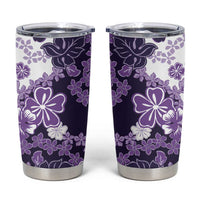 Purple Hibiscus Plumeria Floral Tumbler Cup - Polynesian Pride