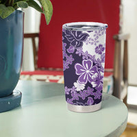 Purple Hibiscus Plumeria Floral Tumbler Cup - Polynesian Pride