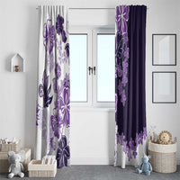 Purple Hibiscus Plumeria Floral Window Curtain - Polynesian Pride
