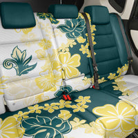 Yelow Teal Hibiscus Plumeria Floral Back Car Seat Cover - Polynesian Pride