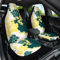 Yelow Teal Hibiscus Plumeria Floral Car Seat Cover - Polynesian Pride