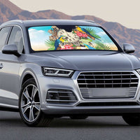 It's 5 o'clock Somewhere Auto Sun Shade Hawaiian Tropical Parrots - Polynesian Pride