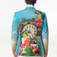 Personalized It's 5 o'clock Somewhere Blazer Hawaiian Tropical Parrots - Polynesian Pride