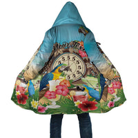 Personalized It's 5 o'clock Somewhere Cloak Hawaiian Tropical Parrots - Polynesian Pride